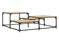 Mesa de centro | Mesa de apoio 107x107x40 cm derivados madeira carvalho sonoma^ Mesa De Centro