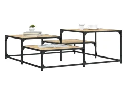Mesa de centro | Mesa de apoio 107x107x40 cm derivados madeira carvalho sonoma^ Mesa De Centro
