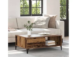 Mesa De Centro* Mesa de centro | Mesa de apoio Madeira antiga 90x60x35 cm Castanho