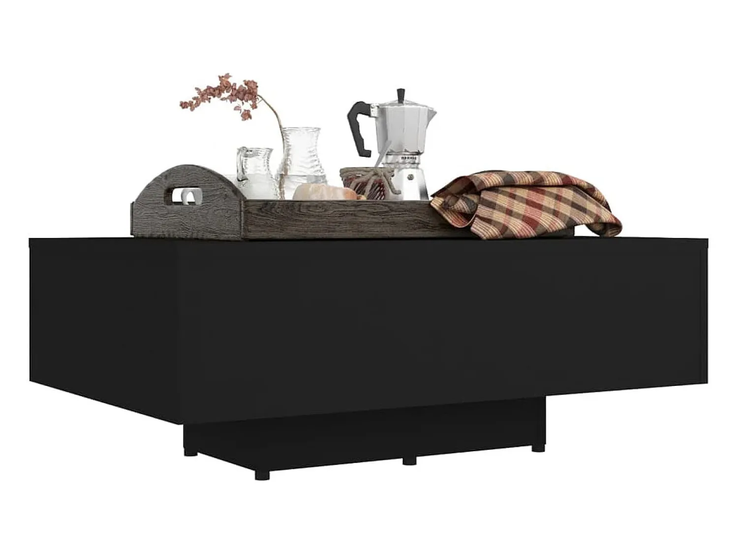 Clearance Mesa de centro | Mesa de apoio 85x55x31 cm derivados de madeira Preto