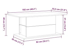 Best Mesa de centro | Mesa de apoio Carvalho 102x55.5x40 cm Preto
