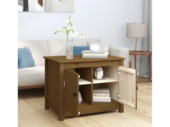 Mesa De Centro| Mesa de centro | Mesa de apoio 71x49x55 cm pinho maciço mel Castanho
