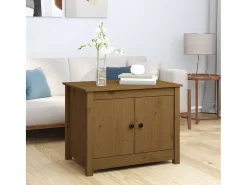 Mesa De Centro| Mesa de centro | Mesa de apoio 71x49x55 cm pinho maciço mel Castanho