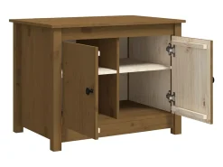 Mesa De Centro| Mesa de centro | Mesa de apoio 71x49x55 cm pinho maciço mel Castanho