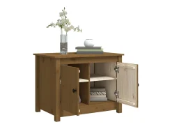 Mesa De Centro| Mesa de centro | Mesa de apoio 71x49x55 cm pinho maciço mel Castanho