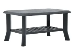 Mesa De Centro* Mesa de centro | Mesa de apoio | Mesa de café 90x60x46 cm plástico antracite Preto