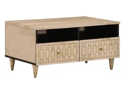 Mesa De Centro* Mesa de centro | Mesa de apoio | Mesa de café 80x54x40 cm madeira de mangueira maciça Castanho