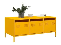 Mesa De Centro* Mesa de centro | Mesa de apoio 101.5x50x43.5 cm aço laminado frio mostarda Amarelo