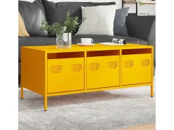 Mesa De Centro* Mesa de centro | Mesa de apoio 101.5x50x43.5 cm aço laminado frio mostarda Amarelo