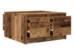 Mesa de centro | Mesa de apoio com gavetas 70.5x70x40 cm madeira velha^ Mesa De Centro