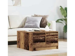 Mesa de centro | Mesa de apoio com gavetas 70.5x70x40 cm madeira velha^ Mesa De Centro