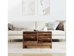 Mesa de centro | Mesa de apoio com gavetas 70.5x70x40 cm madeira velha^ Mesa De Centro