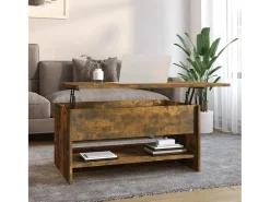 Mesa De Centro| Mesa de centro | Mesa de apoio 80x50x40 cm derivados de madeira carvalho fumado Castanho
