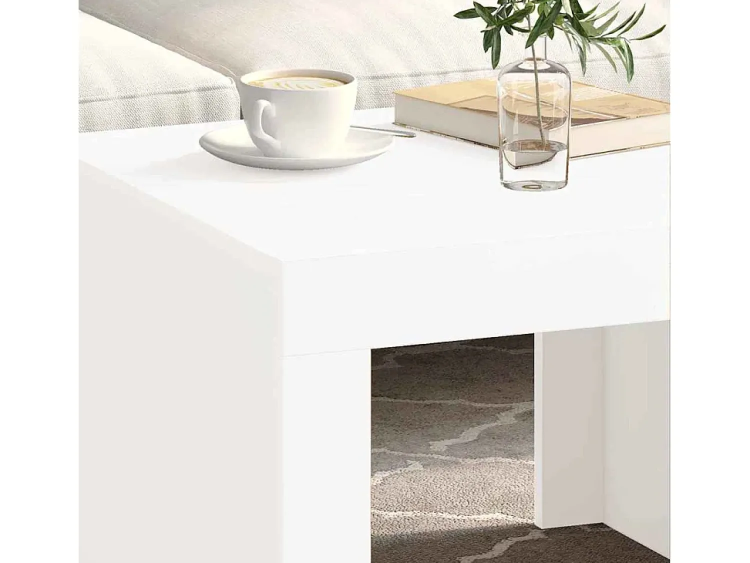 Mesa De Centro| Mesa de centro | Mesa de apoio 50x50x35 cm derivados madeira Branco