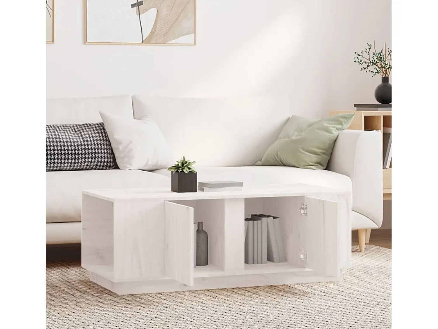 Mesa de centro | Mesa de apoio 110x50x40 cm pinho maciço^ Mesa De Centro
