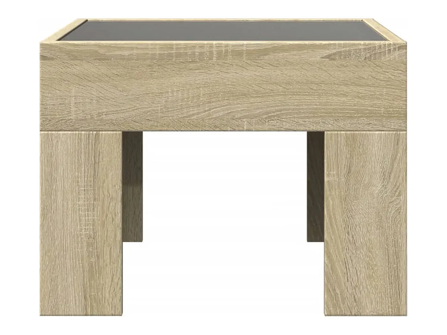 Mesa De Centro| Mesa de centro | Mesa de apoio luzes LED Infinity 40x40x30 cm carvalho sonoma Castanho