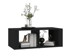 Online Mesa de centro | Mesa de apoio 100x50x36 cm derivados de madeira Preto