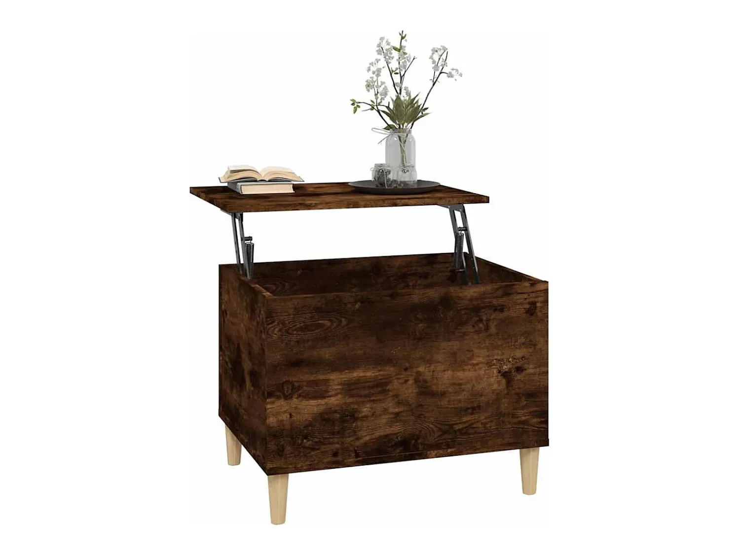 Best Mesa de centro | Mesa de apoio 60x44.5x45 cm derivados madeira carvalho fumado Castanho