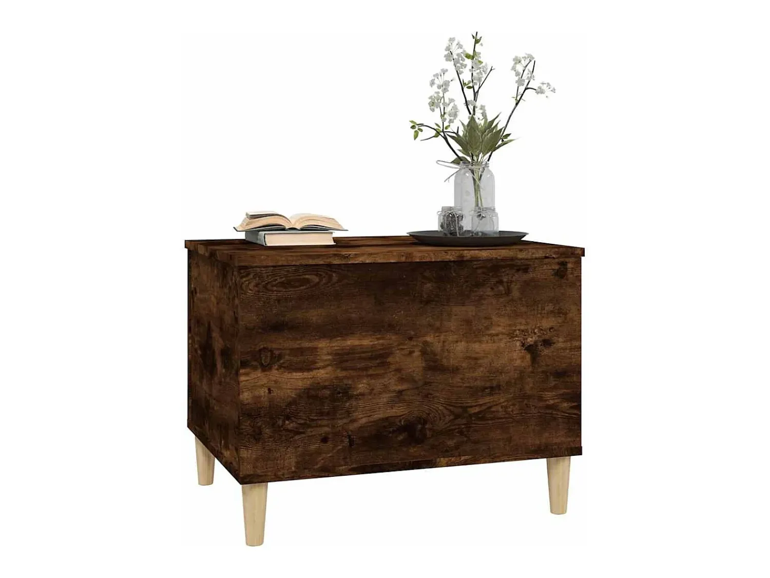 Best Mesa de centro | Mesa de apoio 60x44.5x45 cm derivados madeira carvalho fumado Castanho