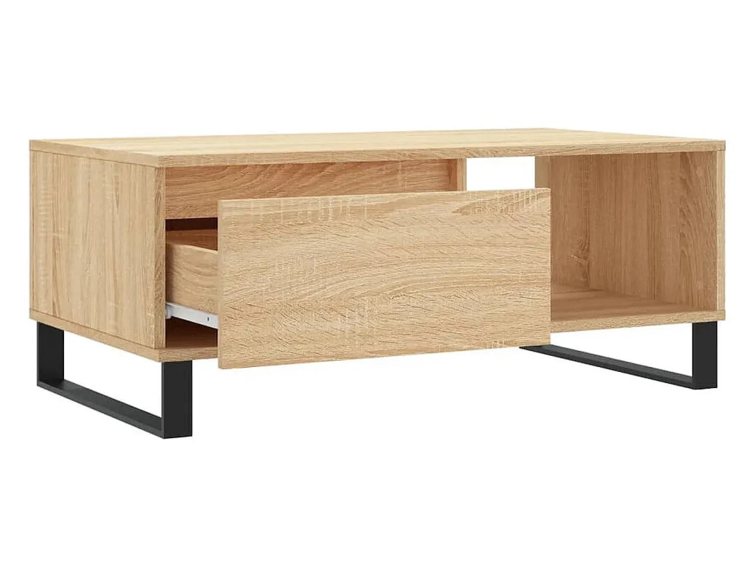 Mesa De Centro* Mesa de centro | Mesa de apoio 90x50x36.5 cm derivados madeira carvalho sonoma Castanho