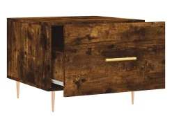 Mesa De Centro| Mesa de centro | Mesa de apoio 50x50x40 cm derivados de madeira carvalho fumado Castanho