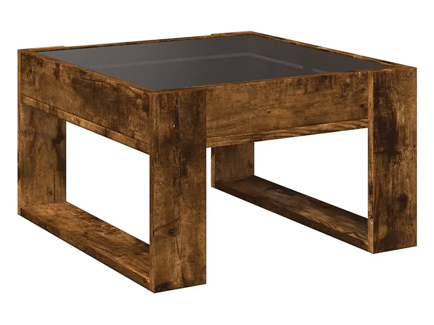 Hot Mesa de centro | Mesa de apoio luzes LED Infinity 50x53x30 cm carvalho fumado Castanho