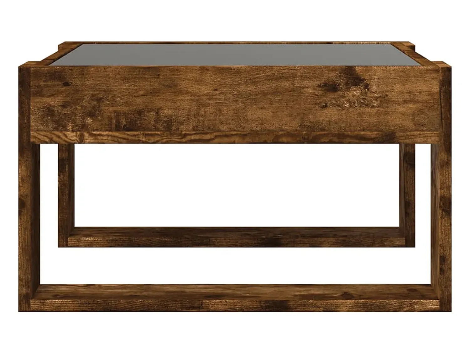 Hot Mesa de centro | Mesa de apoio luzes LED Infinity 50x53x30 cm carvalho fumado Castanho