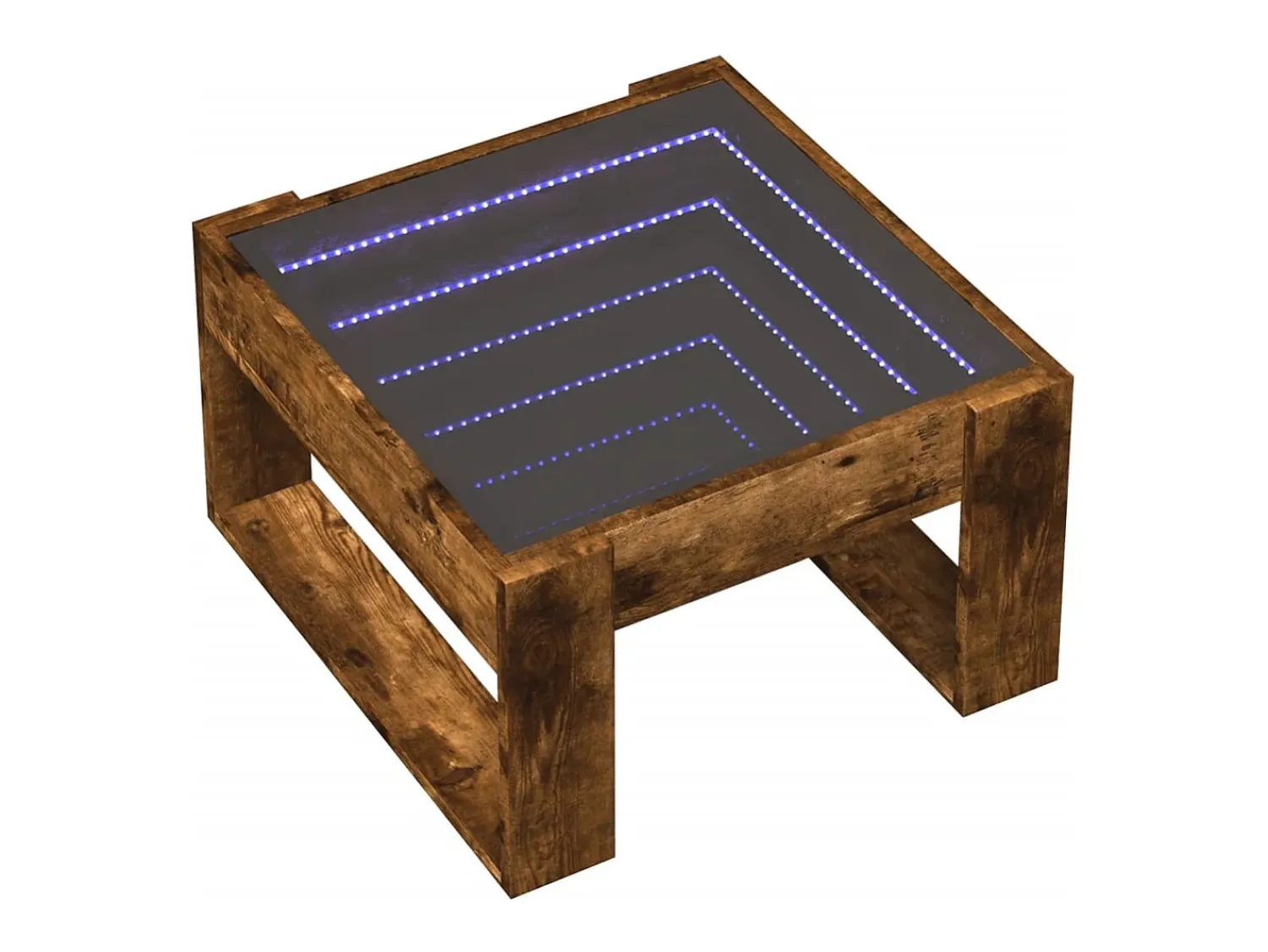 Hot Mesa de centro | Mesa de apoio luzes LED Infinity 50x53x30 cm carvalho fumado Castanho