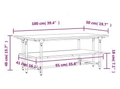 Mesa de centro | Mesa de apoio 100x50x40 cm derivados de madeira^ Mesa De Centro