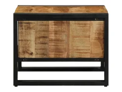 Mesa De Centro* Mesa de centro | Mesa de apoio | Mesa de café 50x50x38 cm madeira de mangueira áspera maciça Castanho