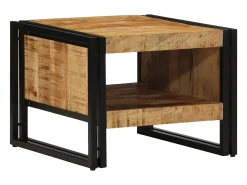 Mesa De Centro* Mesa de centro | Mesa de apoio | Mesa de café 50x50x38 cm madeira de mangueira áspera maciça Castanho