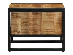 Mesa De Centro* Mesa de centro | Mesa de apoio | Mesa de café 50x50x38 cm madeira de mangueira áspera maciça Castanho