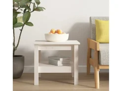 Mesa De Centro* Mesa de centro | Mesa de apoio Branca 45x45x40 cm Madeira Maciça Pinho Branco
