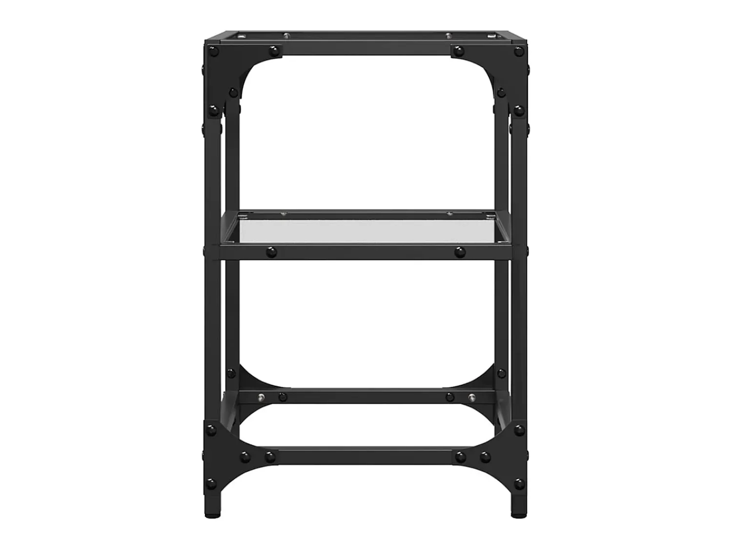 Hot Mesa de centro | Mesa de apoio c/ tampo em vidro 30x30x45 cm aço Transparente