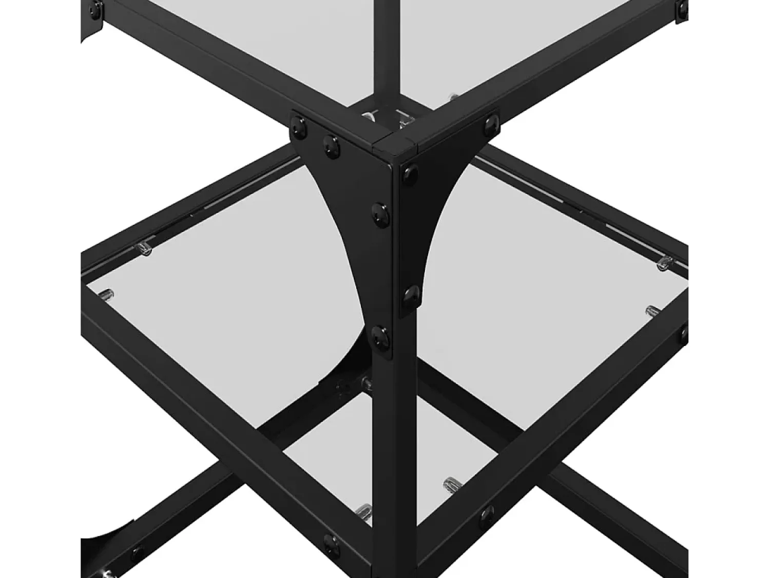 Hot Mesa de centro | Mesa de apoio c/ tampo em vidro 30x30x45 cm aço Transparente