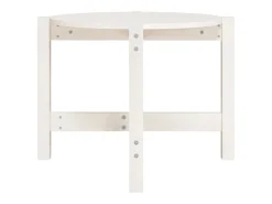 Mesa De Centro| Mesa de centro | Mesa de apoio Ø 62.5x45 cm madeira de pinho maciça Branco