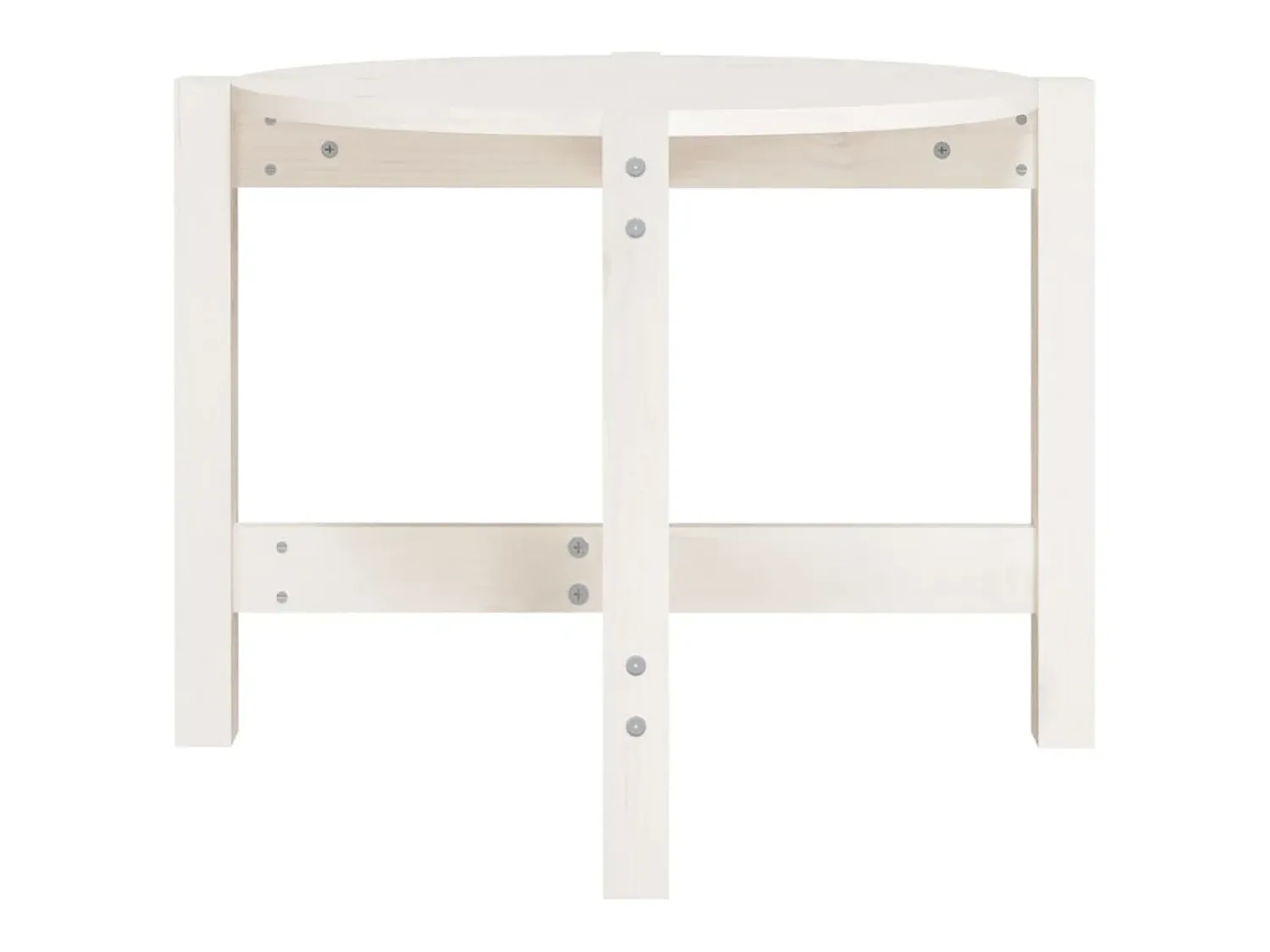 Mesa De Centro| Mesa de centro | Mesa de apoio Ø 62.5x45 cm madeira de pinho maciça Branco