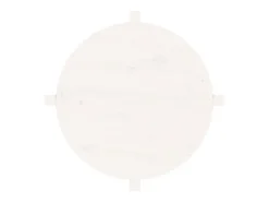 Mesa De Centro| Mesa de centro | Mesa de apoio Ø 62.5x45 cm madeira de pinho maciça Branco