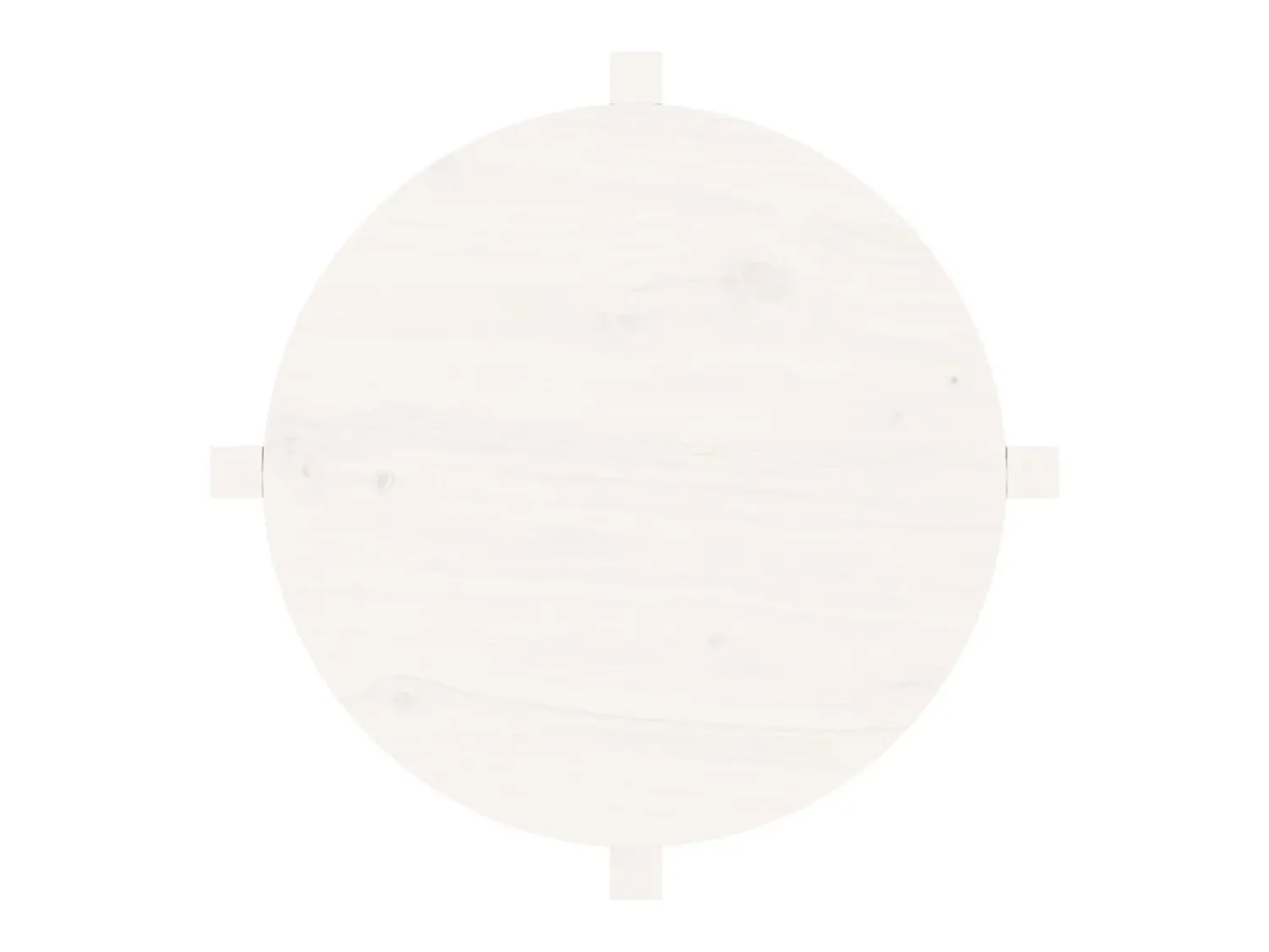Mesa De Centro| Mesa de centro | Mesa de apoio Ø 62.5x45 cm madeira de pinho maciça Branco