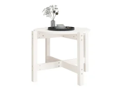 Mesa De Centro| Mesa de centro | Mesa de apoio Ø 62.5x45 cm madeira de pinho maciça Branco