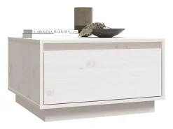 Mesa De Centro| Mesa de centro | Mesa de apoio 55x56x32 cm pinho maciço Branco