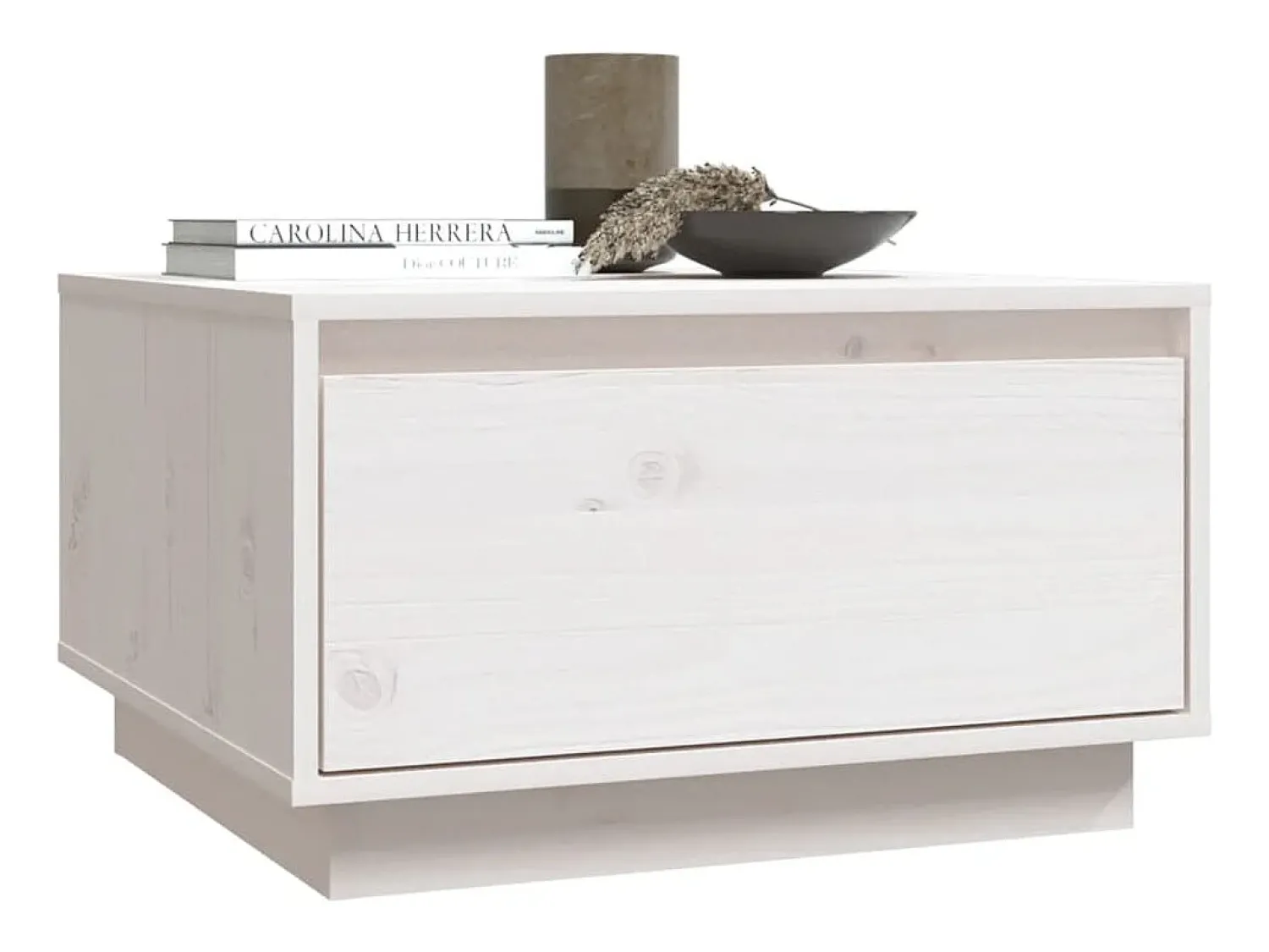 Mesa De Centro| Mesa de centro | Mesa de apoio 55x56x32 cm pinho maciço Branco