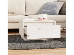 Mesa De Centro| Mesa de centro | Mesa de apoio 55x56x32 cm pinho maciço Branco