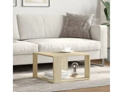 Mesa De Centro| Mesa de centro | Mesa de apoio 51.5x51.5x30cm derivados madeira carvalho sonoma Castanho