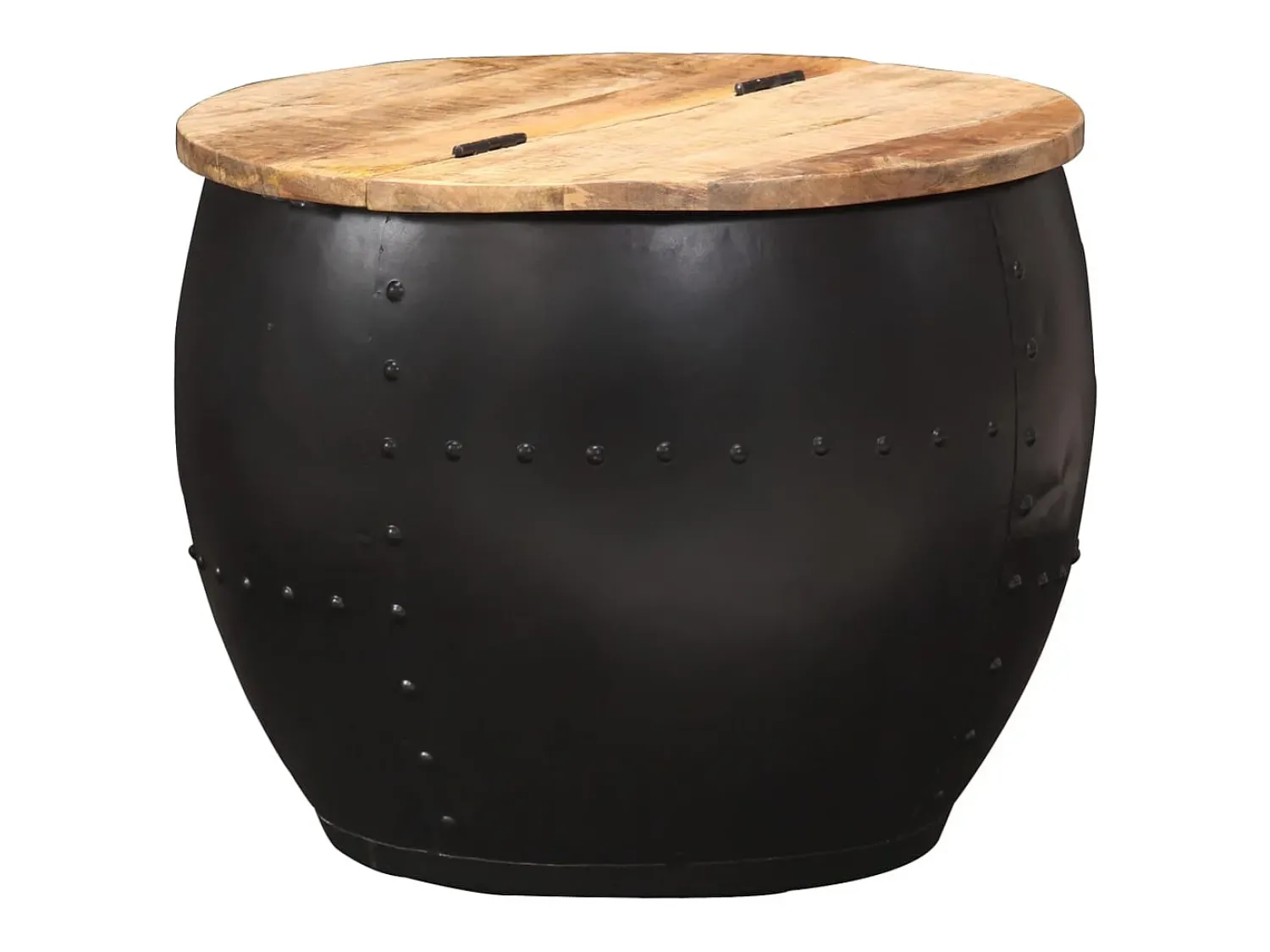 Mesa de centro | Mesa de apoio redonda 53x43 cm madeira de mangueira maciça^ Mesa De Centro