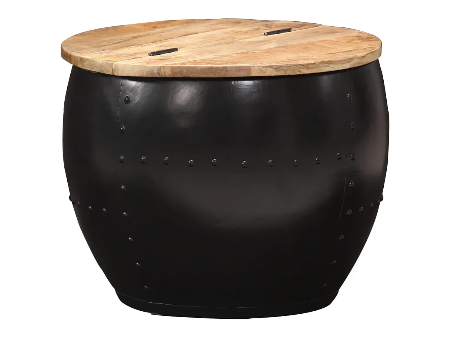 Mesa de centro | Mesa de apoio redonda 53x43 cm madeira de mangueira maciça^ Mesa De Centro