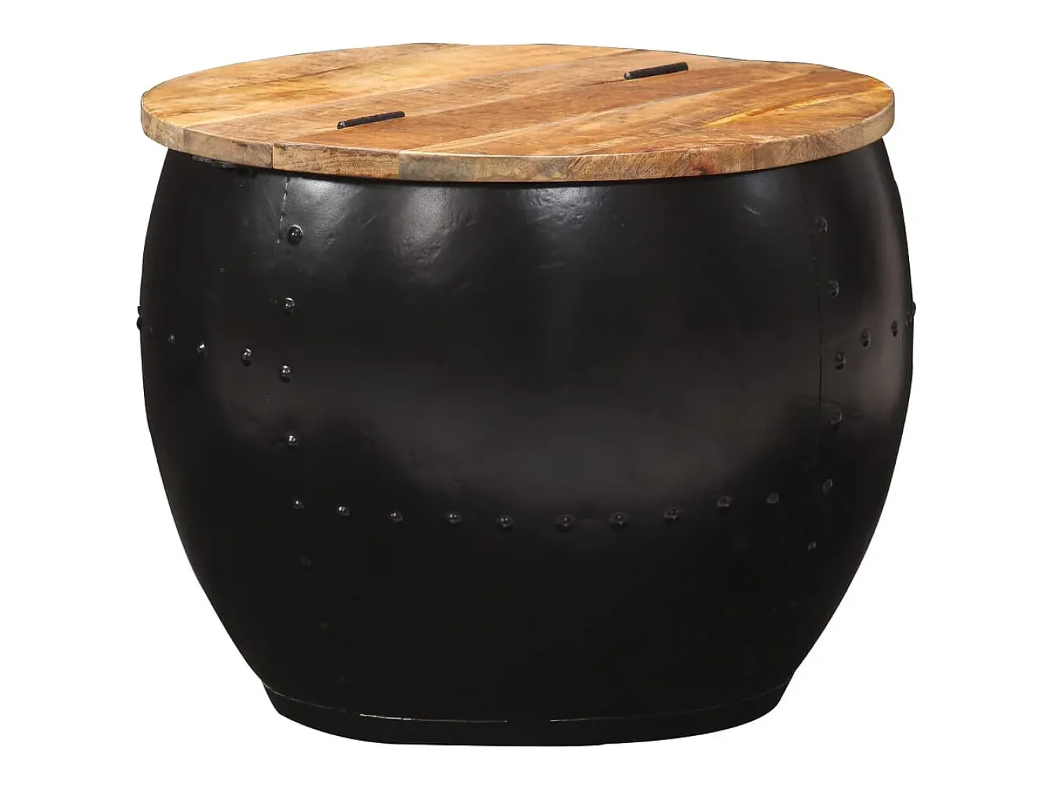 Mesa de centro | Mesa de apoio redonda 53x43 cm madeira de mangueira maciça^ Mesa De Centro