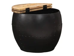 Mesa de centro | Mesa de apoio redonda 53x43 cm madeira de mangueira maciça^ Mesa De Centro