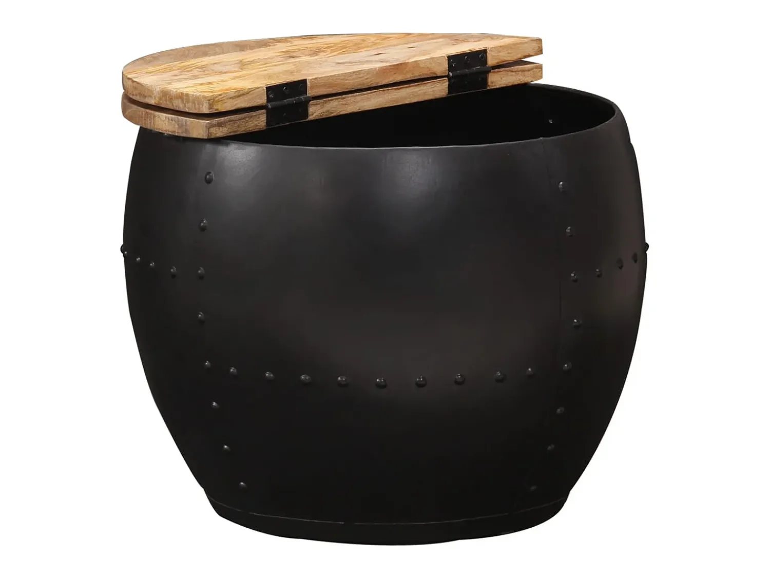 Mesa de centro | Mesa de apoio redonda 53x43 cm madeira de mangueira maciça^ Mesa De Centro