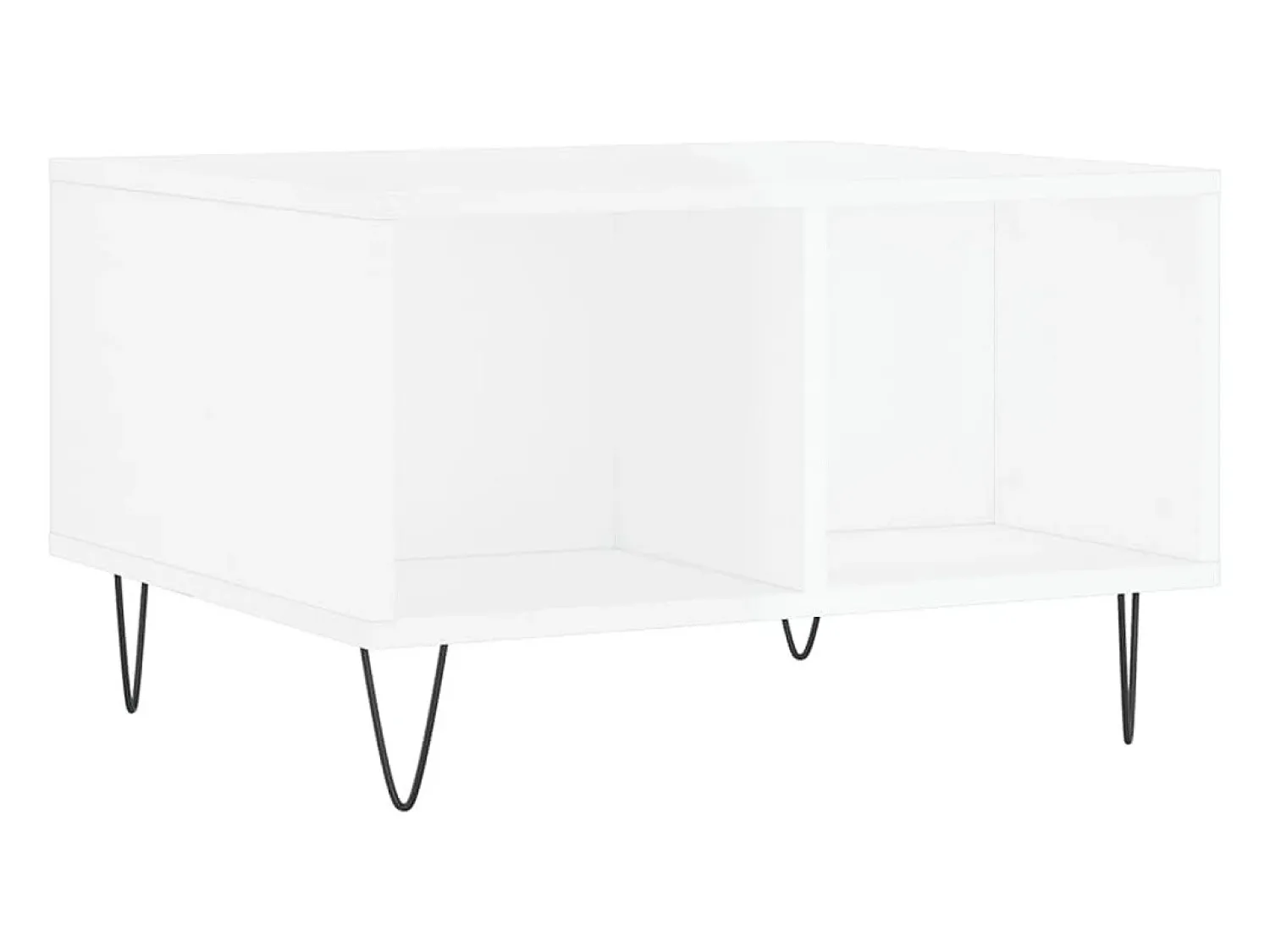 Mesa De Centro| Mesa de centro | Mesa de apoio 60x50x36.5 cm derivados madeira brilhante Branco